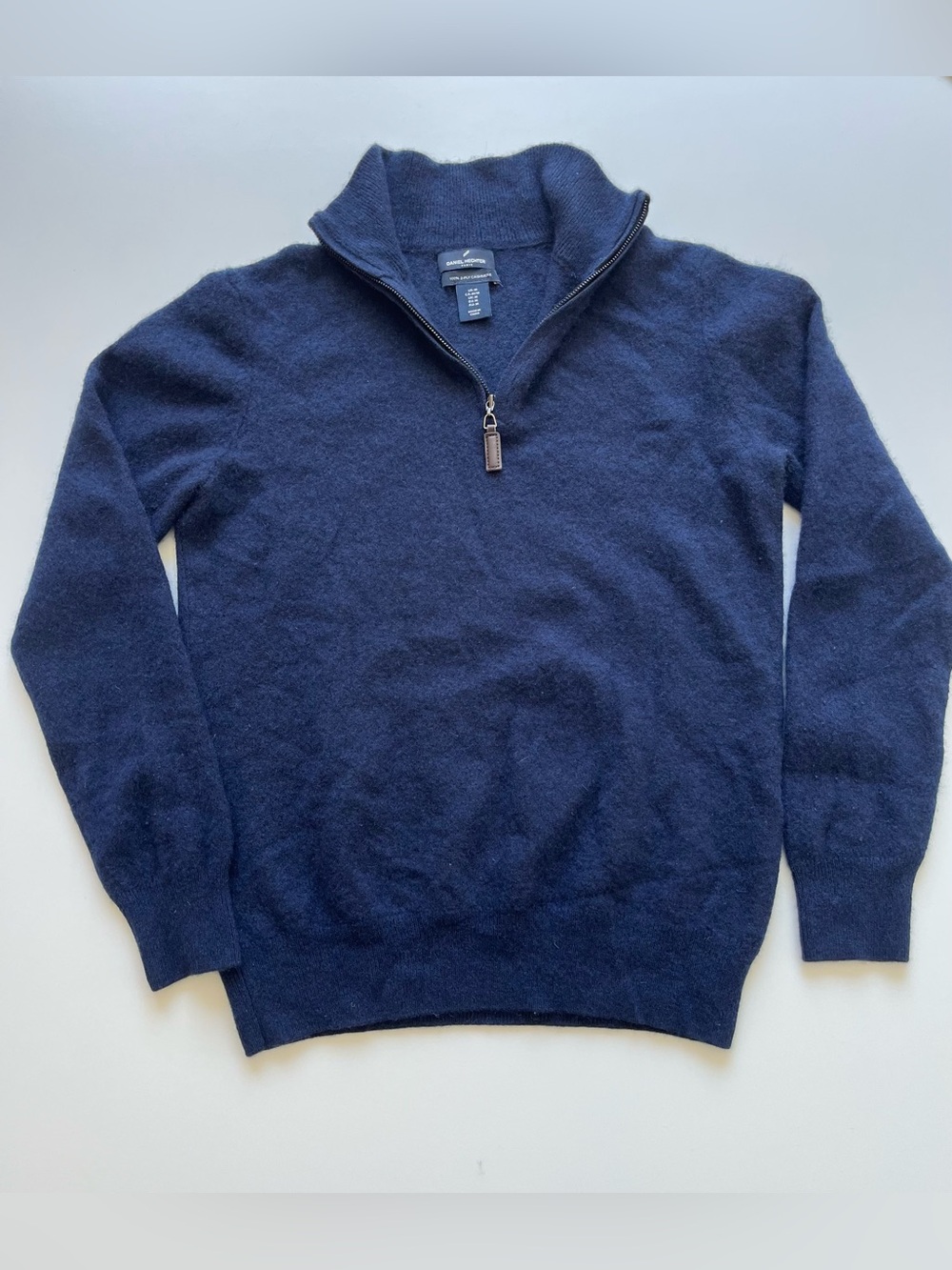 Daniel Hechter Paris 100% 2-Ply Cashmere Quarter Zip Sweater Navy Men’s M